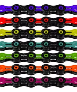 KMC DLC11 11-Speed Chain (Red/Blue/Green Links)